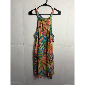 NEW C&C California 100% Linen Tropical Print Dress Size XL